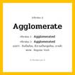 กริยา 3 ช่อง: Agglomerate ช่อง 2 Agglomerate ช่อง 3 คืออะไร, กริยาช่อง 1 Agglomerate กริยาช่อง 2 Agglomerated กริยาช่อง 3 Agglomerated แปลว่า จับเป็นก้อน, จับรวมเป็นกลุ่มก้อน, เกาะตัว หมวด Regular Verb หมวด Regular Verb