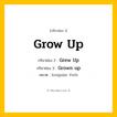 กริยา 3 ช่อง ของ Grow Up: Grow Up (ช่อง 1), Grew Up (ช่อง 2), Grown up (ช่อง 3) - Irregular Verb