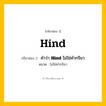 กริยา 3 ช่อง: Hind ช่อง 2 Hind ช่อง 3 คืออะไร, กริยาช่อง 1 Hind กริยาช่อง 2 คำว่า &lt;b&gt;Hind&lt;/b&gt; ไม่ใช่คำกริยา หมวด ไม่ใช่คำกริยา หมวด ไม่ใช่คำกริยา