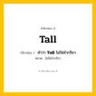 กริยา 3 ช่อง ของ Tall: Tall (ช่อง 1), คำว่า &lt;b&gt;Tall&lt;/b&gt; ไม่ใช่คำกริยา (ช่อง 2),  (ช่อง 3) - ไม่ใช่คำกริยา